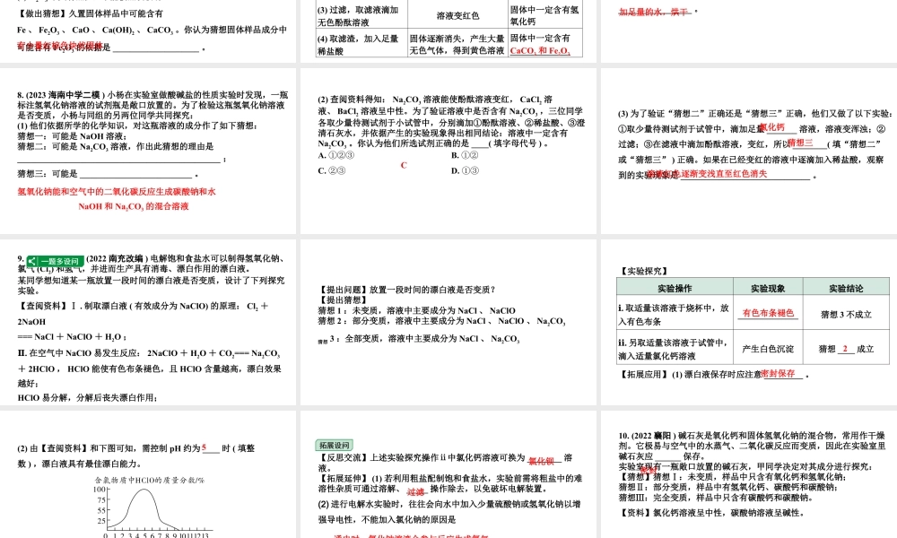 2024海南中考化学二轮重点专题突破 专题六 实验探究题（课件）.pptx