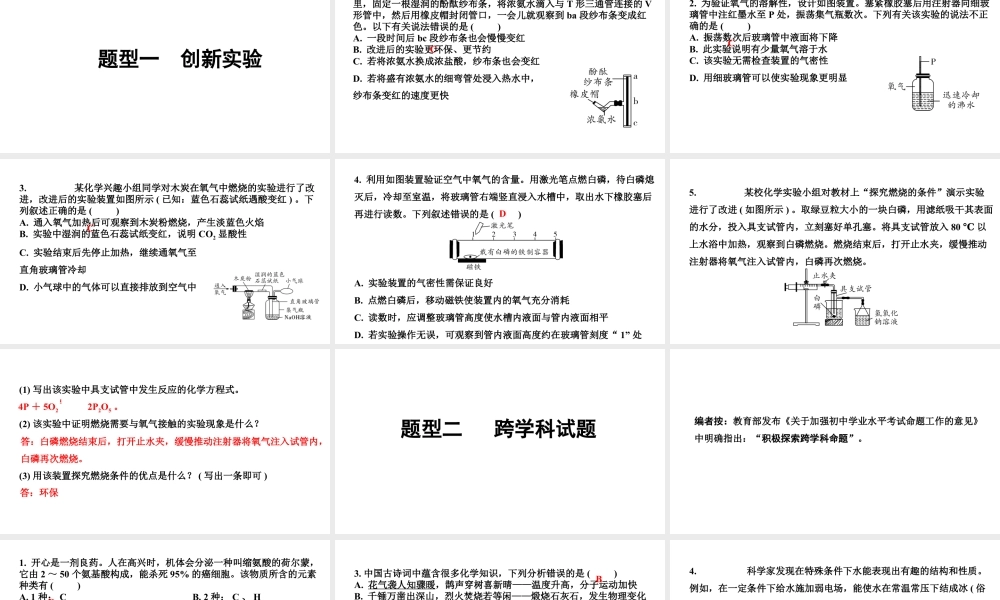 2024海南中考化学三轮冲刺系列 全国视野创新题型推荐（课件）.ppt