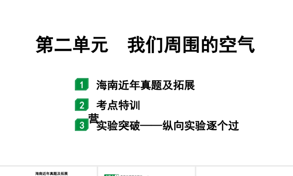 2024海南中考化学一轮复习 中考考点研究 第二单元 我们周围的空气（课件）.pptx