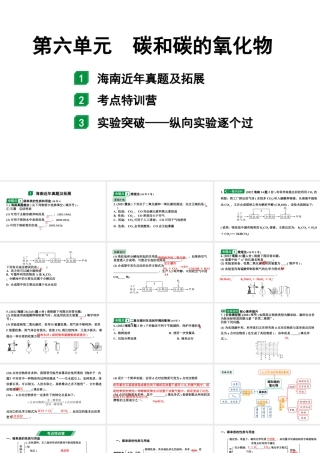 2024海南中考化学一轮复习 中考考点研究 第六单元 碳和碳的氧化物（课件）.pptx
