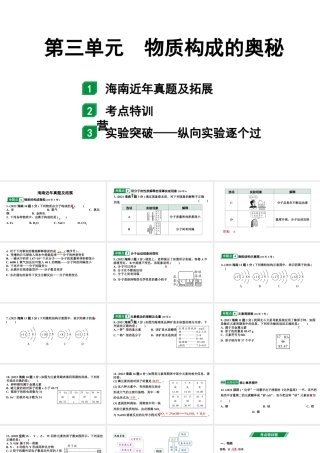2024海南中考化学一轮复习 中考考点研究 第三单元 物质构成的奥秘（课件）.pptx