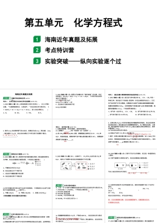 2024海南中考化学一轮复习 中考考点研究 第五单元 化学方程式（课件）.pptx