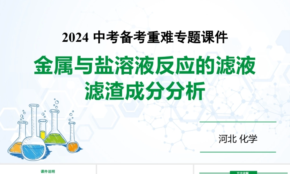 2024河北化学中考备考重难专题：金属与盐溶液反应后滤液滤渣成分分析 （课件）.pptx