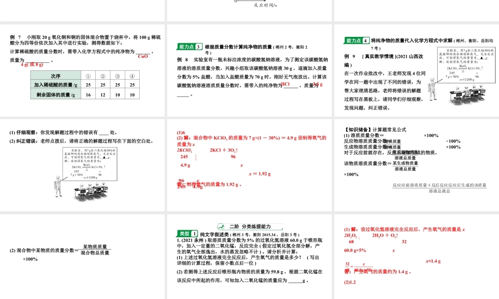 2024湖南中考化学二轮专题复习 专题八 化学计算（课件）.pptx