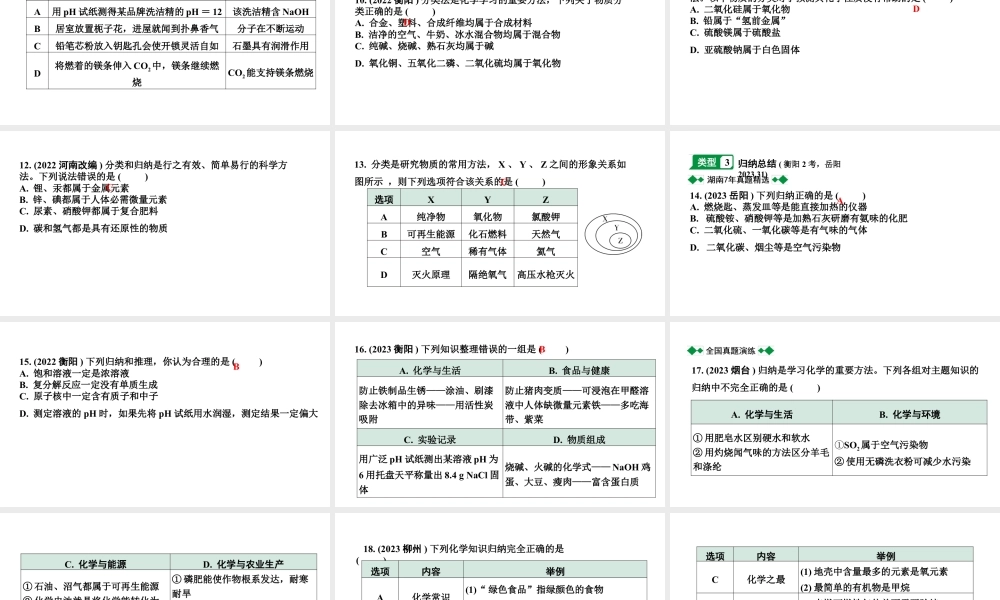 2024湖南中考化学二轮专题复习 专题二 化学思想方法的应用（课件）.pptx