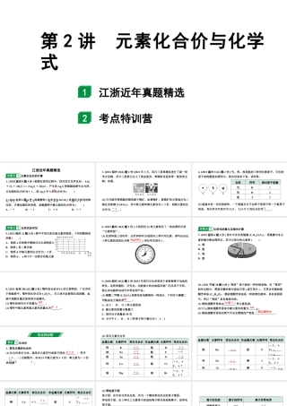 2024江苏中考化学二轮中考考点研究 第2讲 元素化合价与化学式（课件）.pptx