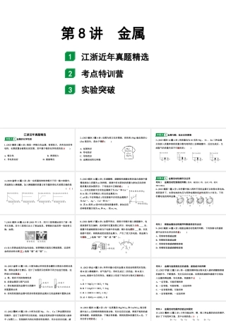 2024江苏中考化学二轮中考考点研究 第8讲  金属（课件）.pptx