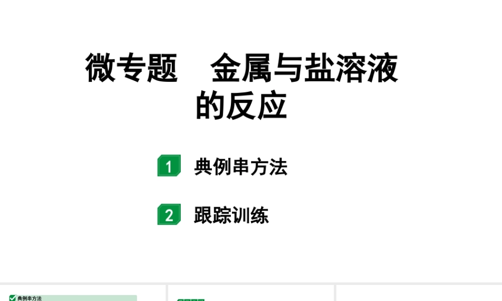 2024江苏中考化学二轮中考考点研究 微专题 金属与盐溶液的反应（课件）.pptx