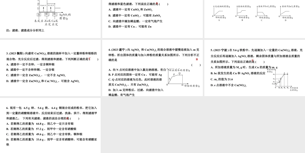 2024江苏中考化学二轮中考考点研究 微专题 金属与盐溶液的反应（课件）.pptx