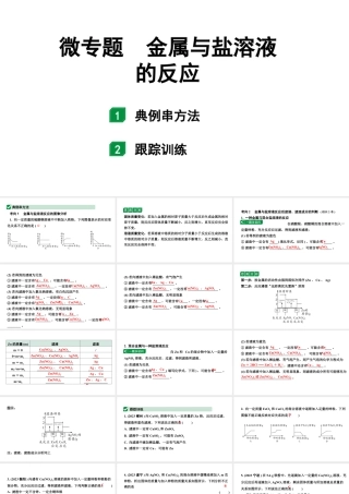 2024江苏中考化学二轮中考考点研究 微专题 金属与盐溶液的反应（课件）.pptx