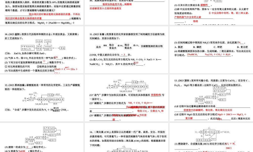 2024江苏中考化学二轮中考考点研究 专题三  物质的制取（课件）.pptx