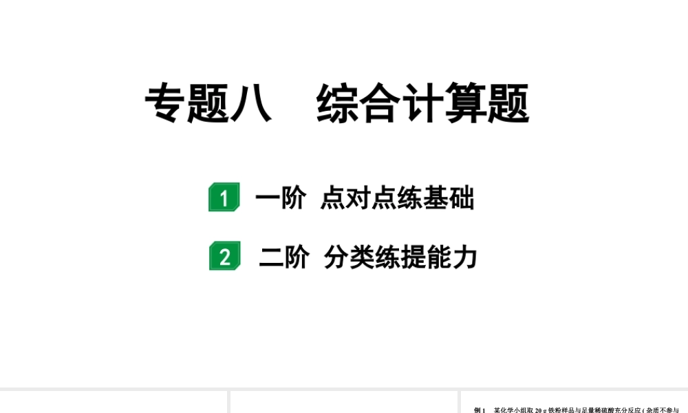 2024江西中考化学二轮专题复习 专题八 综合计算题（课件）.pptx