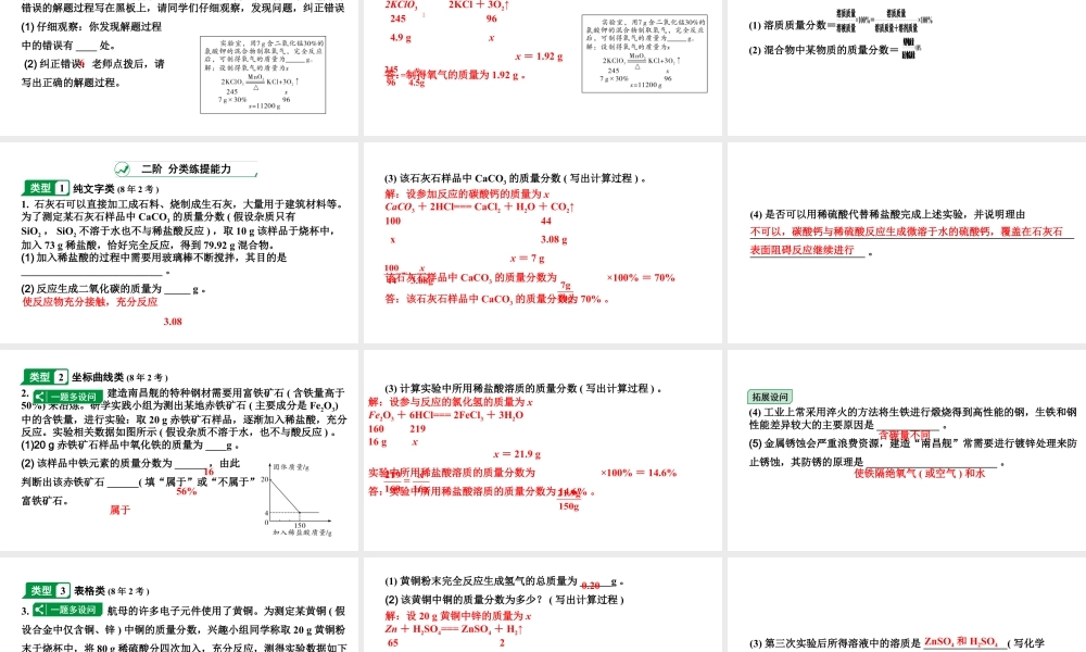 2024江西中考化学二轮专题复习 专题八 综合计算题（课件）.pptx