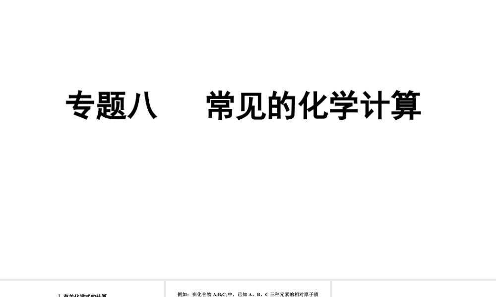 2024辽宁中考化学二轮重点专题研究 专题八  常见的化学计算（课件）.pptx