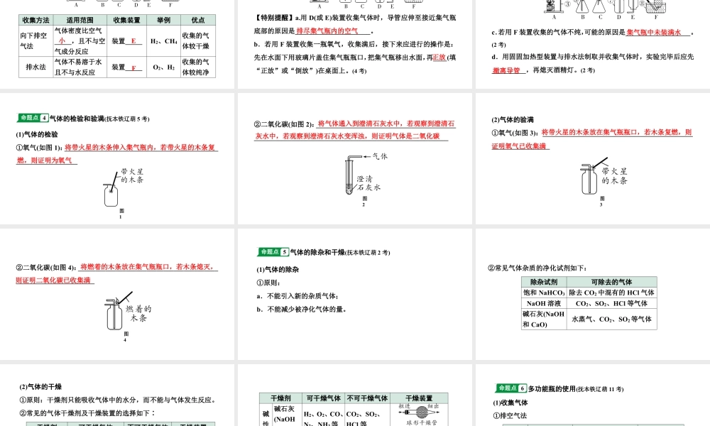 2024辽宁中考化学二轮重点专题研究 专题六 常见气体的制取（课件）.pptx