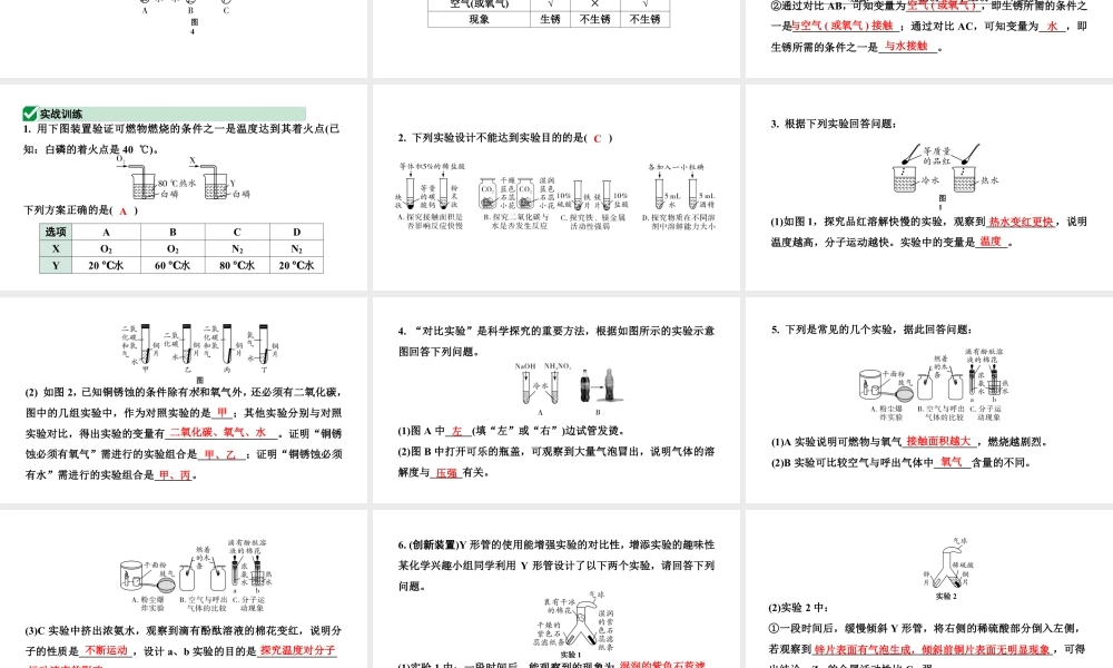 2024辽宁中考化学二轮重点专题研究 专题一  横向实验逐类练（课件）.pptx