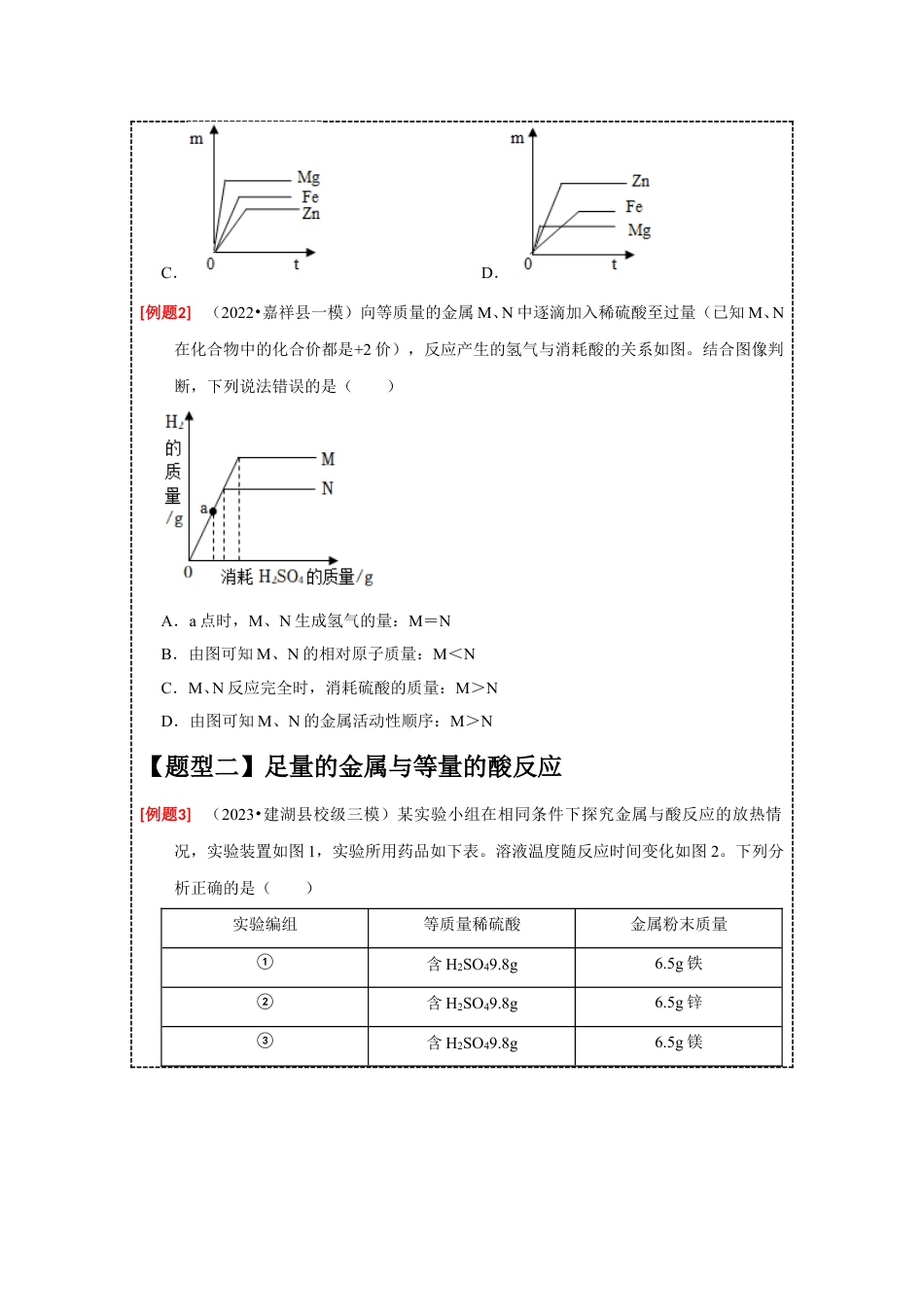 2024年中考化学二轮题型突破限时精练 金属活动性顺序的应用 （含解析）.doc_第3页