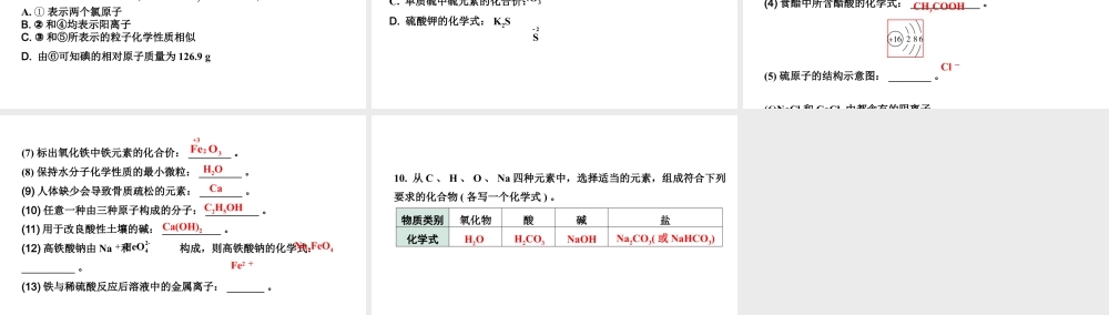 2024宁夏中考化学二轮重点专题突破 微专题 化学用语（课件）.ppt