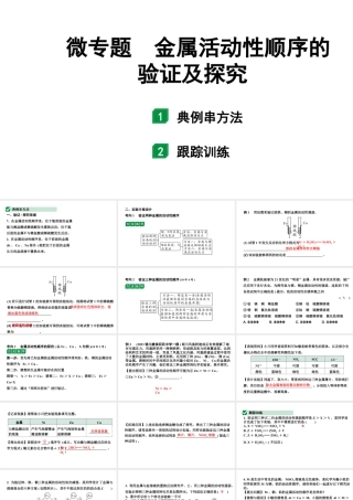 2024宁夏中考化学二轮重点专题突破 微专题 金属活动性顺序的验证及探究（课件）.pptx