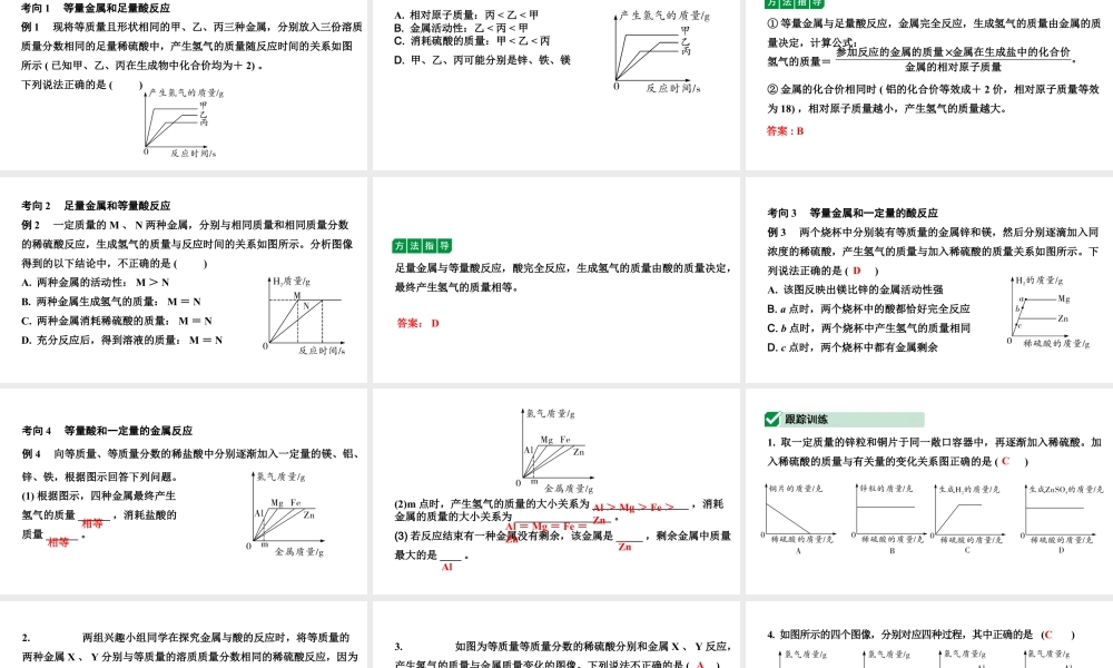 2024宁夏中考化学二轮重点专题突破 微专题 金属与酸反应的分析（课件）.pptx