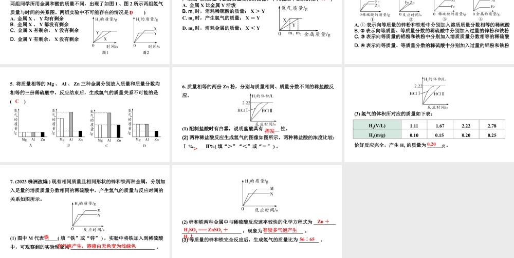 2024宁夏中考化学二轮重点专题突破 微专题 金属与酸反应的分析（课件）.pptx