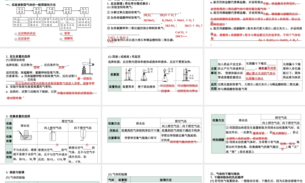 2024宁夏中考化学二轮重点专题突破 微专题 气体的实验室制取（课件）.ppt