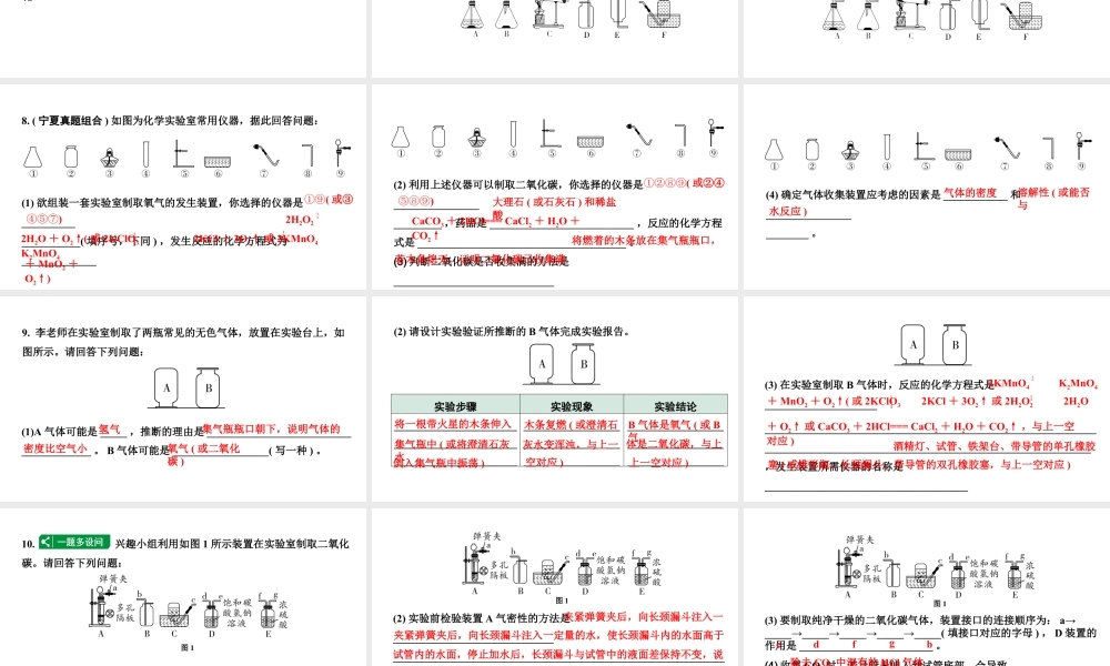 2024宁夏中考化学二轮重点专题突破 微专题 气体的实验室制取（课件）.ppt