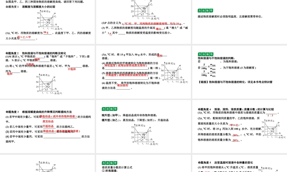 2024宁夏中考化学二轮重点专题突破 微专题 溶解度及溶解度曲线（课件）.ppt