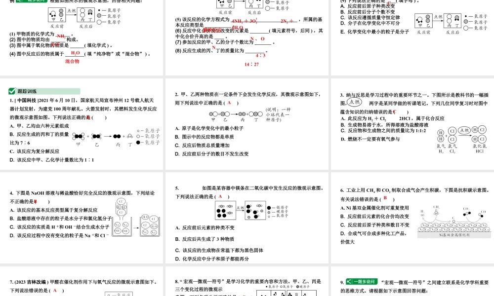 2024宁夏中考化学二轮重点专题突破 微专题 微观反应示意图（课件）.ppt