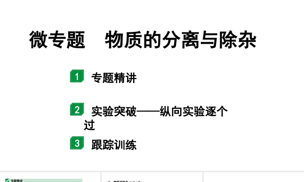 2024宁夏中考化学二轮重点专题突破 微专题 物质的分离与除杂（课件）.pptx