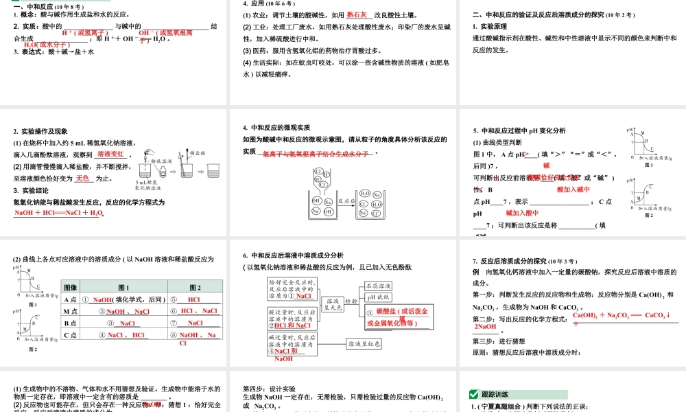 2024宁夏中考化学二轮重点专题突破 微专题 中和反应及反应后成分的探究（课件）.pptx