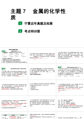2024宁夏中考化学二轮重点专题突破 主题7  金属的化学性质（课件）.pptx