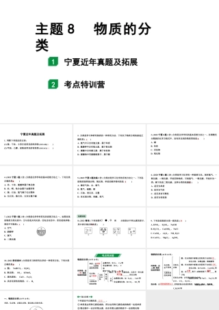 2024宁夏中考化学二轮重点专题突破 主题8 物质的分类（课件）.pptx