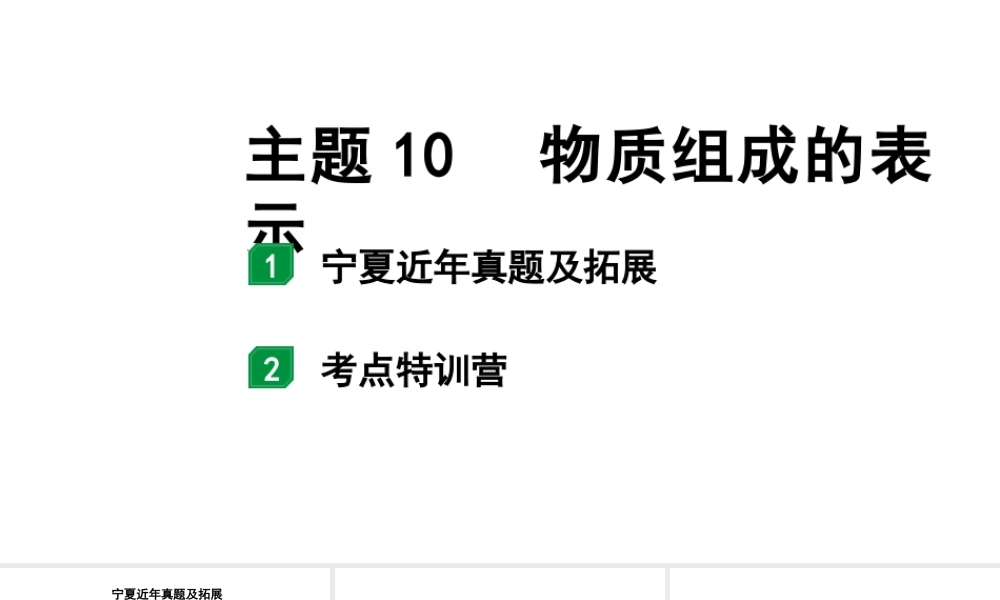 2024宁夏中考化学二轮重点专题突破 主题10 物质组成的表示（课件）.pptx