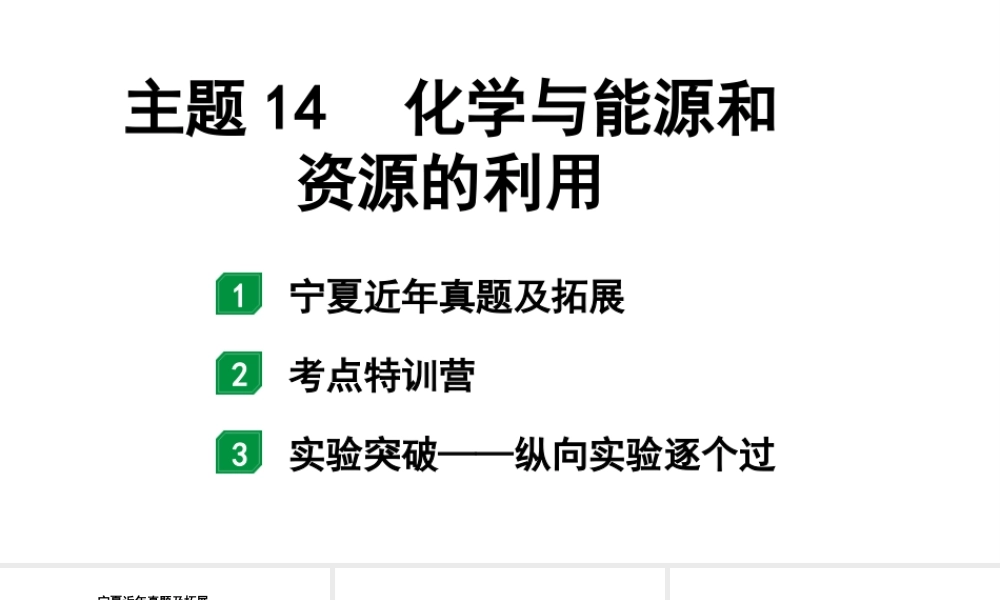 2024宁夏中考化学二轮重点专题突破 主题14 化学与能源和资源的利用（课件）.pptx