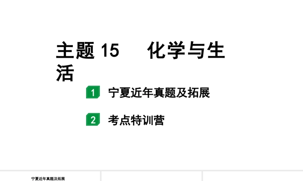 2024宁夏中考化学二轮重点专题突破 主题15 化学与生活（课件）.pptx