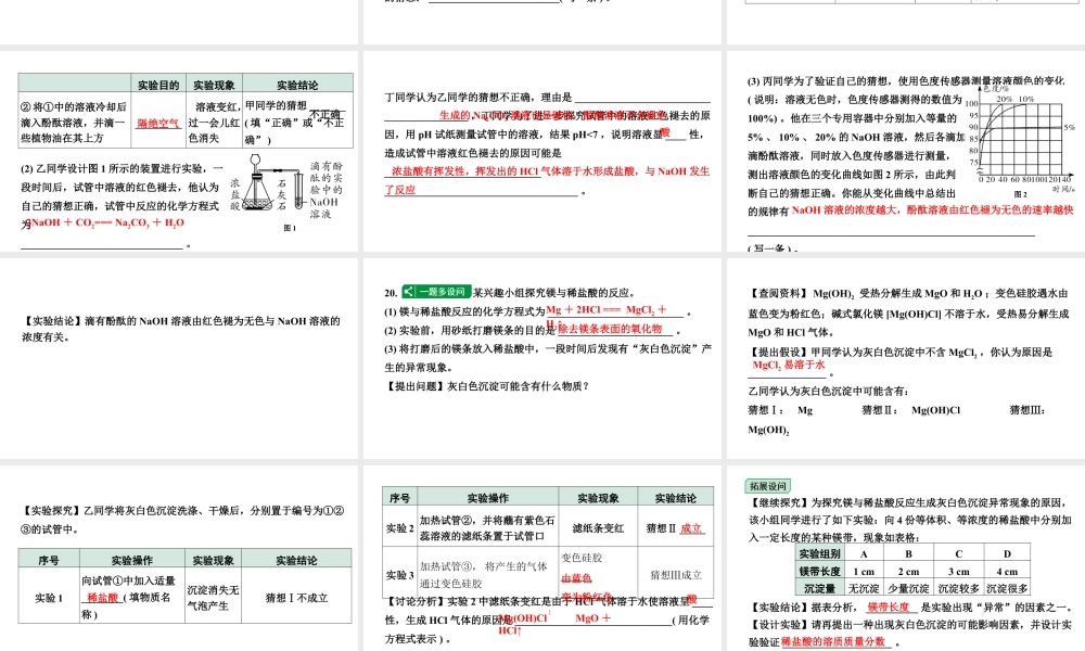 2024宁夏中考化学二轮重点专题突破 专题六 实验探究题（课件）.pptx