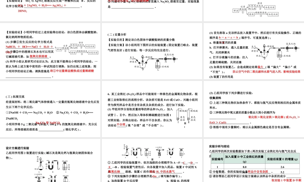 2024山东中考化学二轮重点专题突破 专题七 实验探究题（课件）.pptx