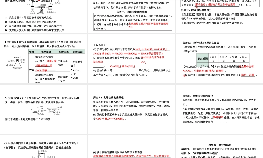 2024山东中考化学二轮专题安突破 全国视野　推荐题型（课件）.pptx