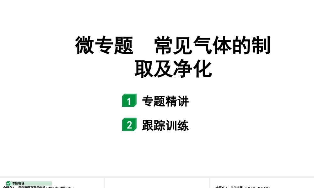 2024山东中考化学二轮专题复习 微专题 常见气体的制取及净化（课件）.pptx