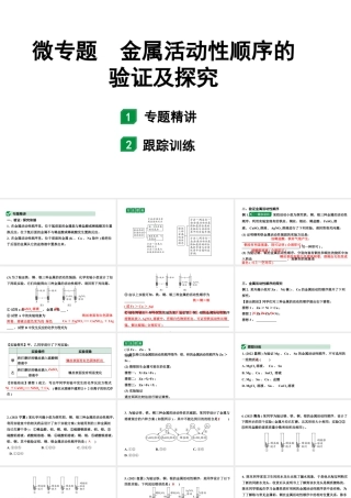2024山东中考化学二轮专题复习 微专题 金属活动性顺序的验证及探究（课件）.pptx