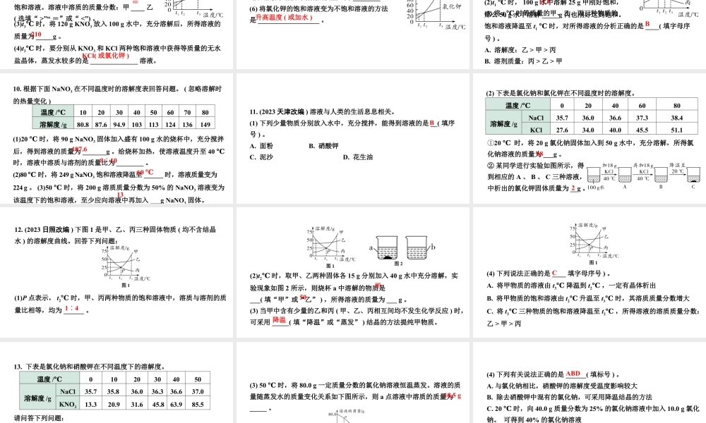 2024山东中考化学二轮专题复习 微专题 溶解度曲线及其应用（课件）.pptx