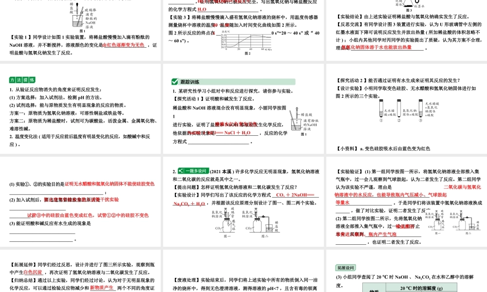 2024山东中考化学二轮专题复习 微专题 无明显现象的探究（课件）.pptx