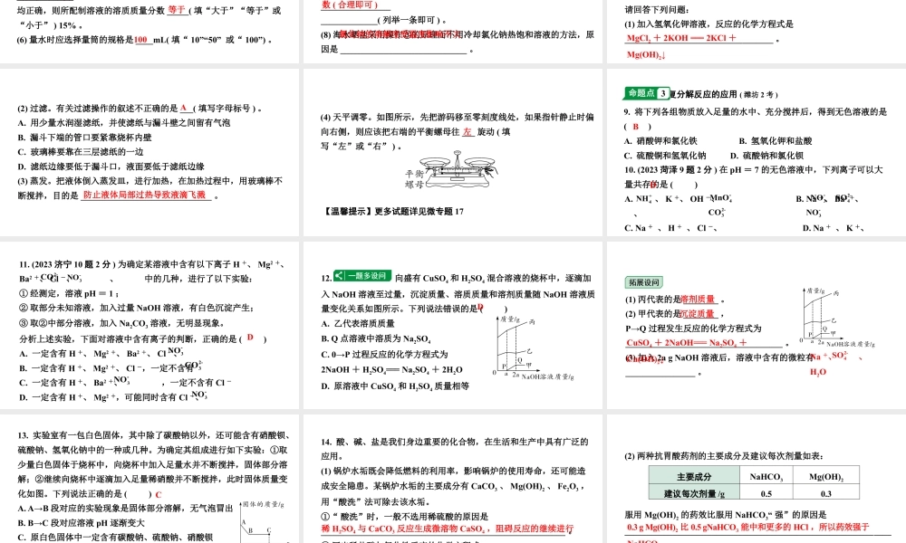 2024山东中考化学二轮专题复习 微专题 盐和化肥的基础知识（课件）.pptx