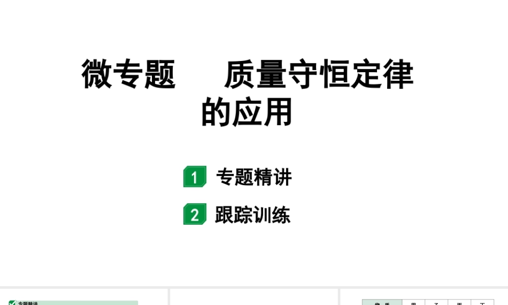 2024山东中考化学二轮专题复习 微专题 质量守恒定律的应用（课件）.pptx