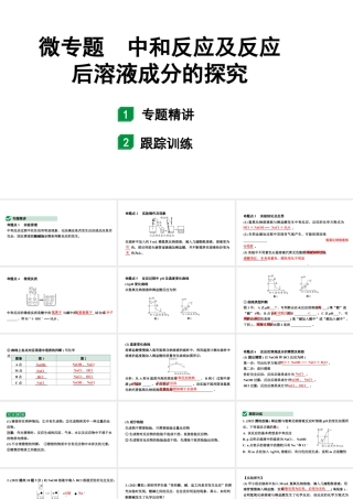 2024山东中考化学二轮专题复习 微专题 中和反应及反应后溶液成分的探究（课件）.pptx