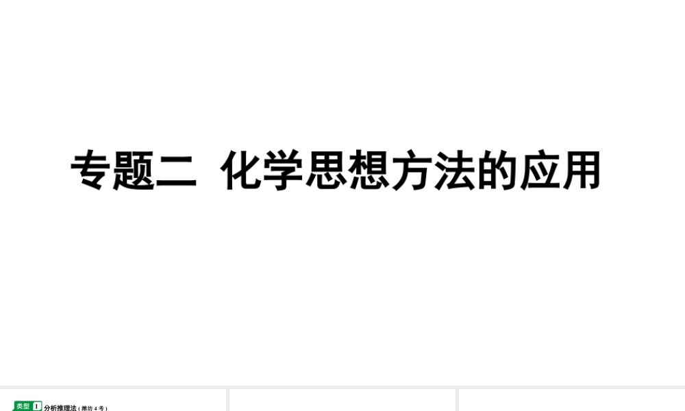 2024山东中考化学二轮专题复习 专题二 化学思想方法的应用（课件）.pptx