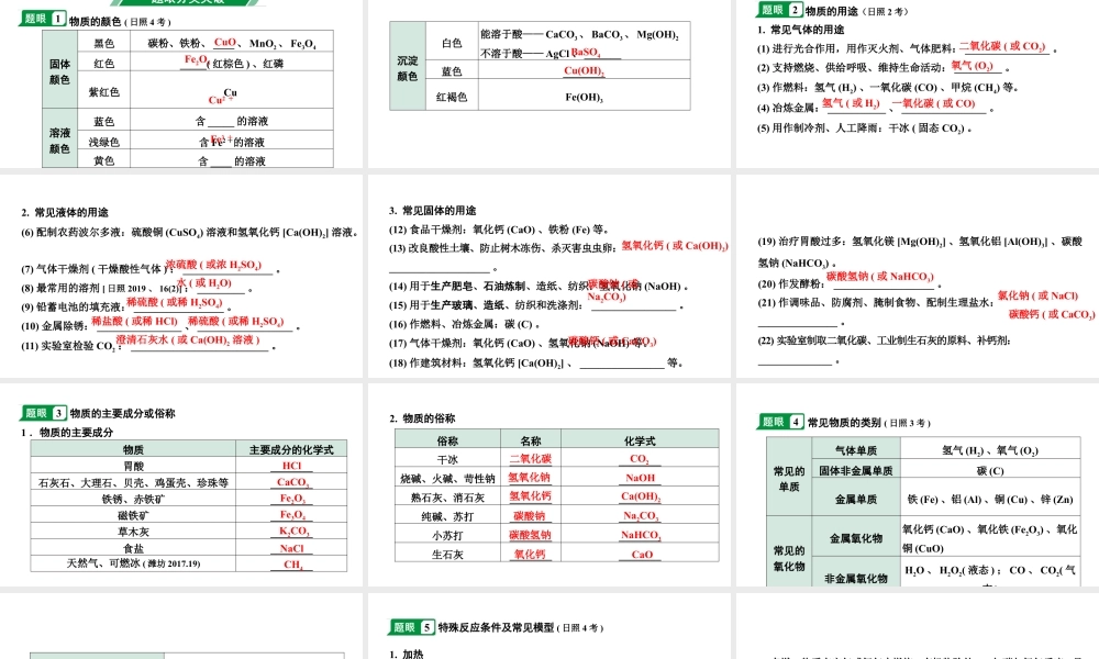 2024山东中考化学二轮专题复习 专题五 物质的转化与推断（课件）.pptx