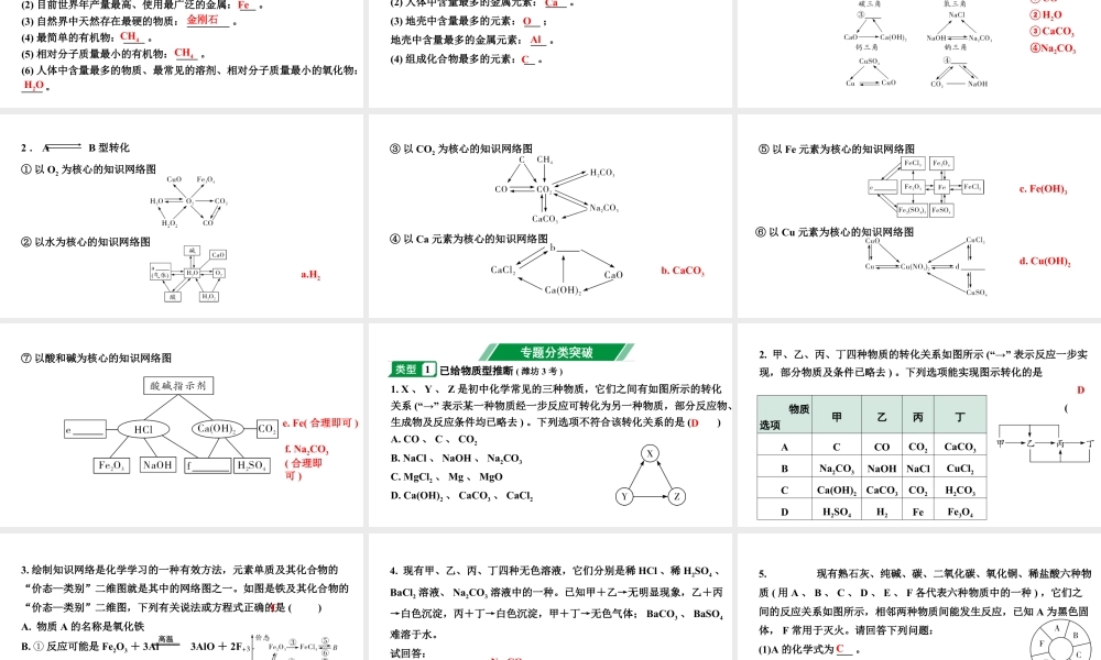 2024山东中考化学二轮专题复习 专题五 物质的转化与推断（课件）.pptx