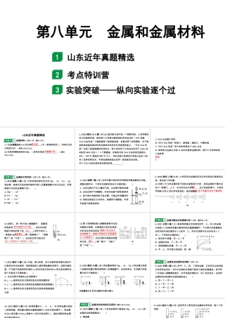 2024山东中考化学一轮复习 中考考点研究 第八单元 金属和金属材料（课件）.pptx